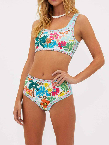 Nancy | Bikini Floral Élastique avec Soutien