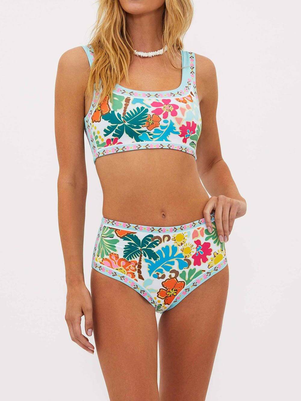 Nancy | Bikini Floral Élastique avec Soutien