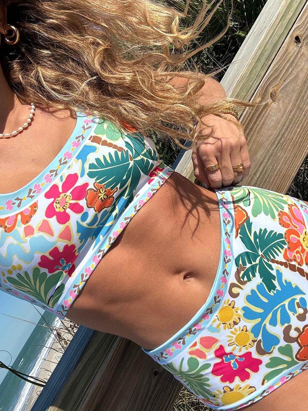 Nancy | Bikini Floral Élastique avec Soutien