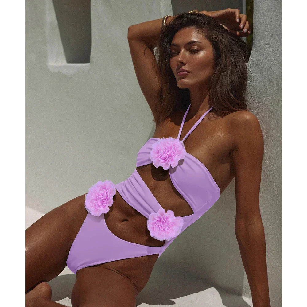 Fabiola | Maillot de Bain Une Pièce avec Rose